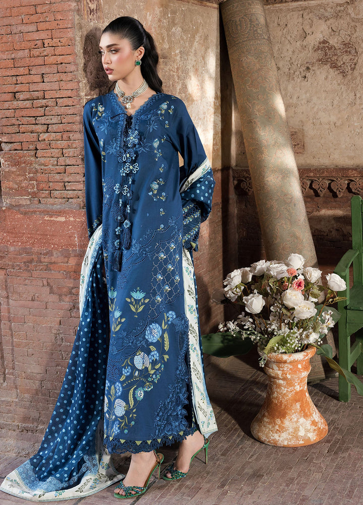 Bloom by Saira Shakira Unstitched Embroidered Lawn 3 Piece Suit SSR26ULB LILY-02B - Eid Collection