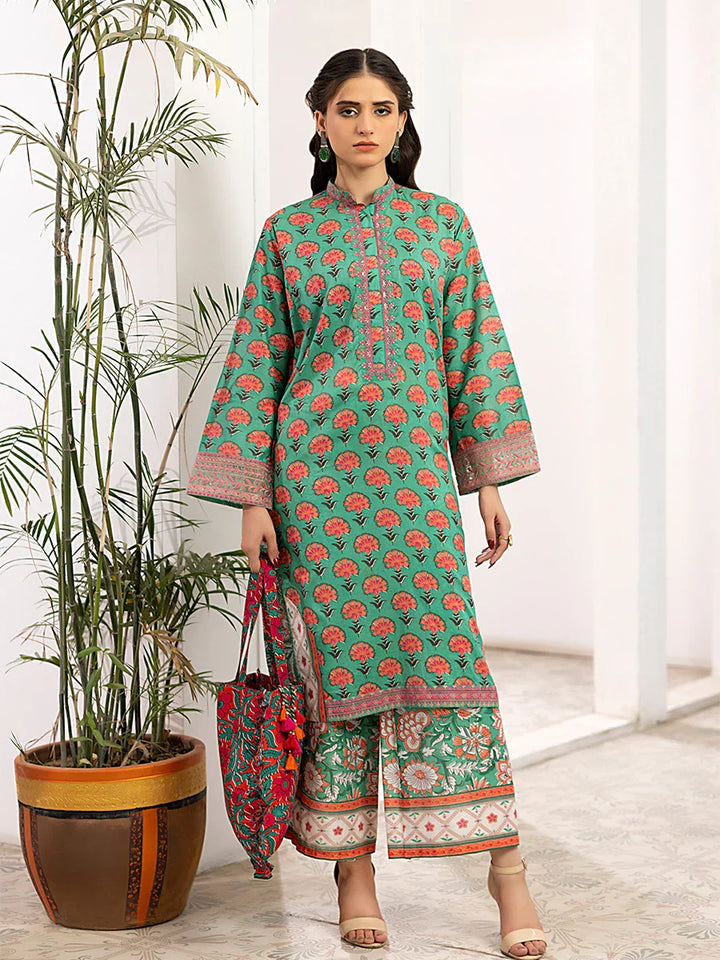 Salitex Women Embroidered Cross Hatch 2 Piece Suit SPL3PEC040 - Summer Collection