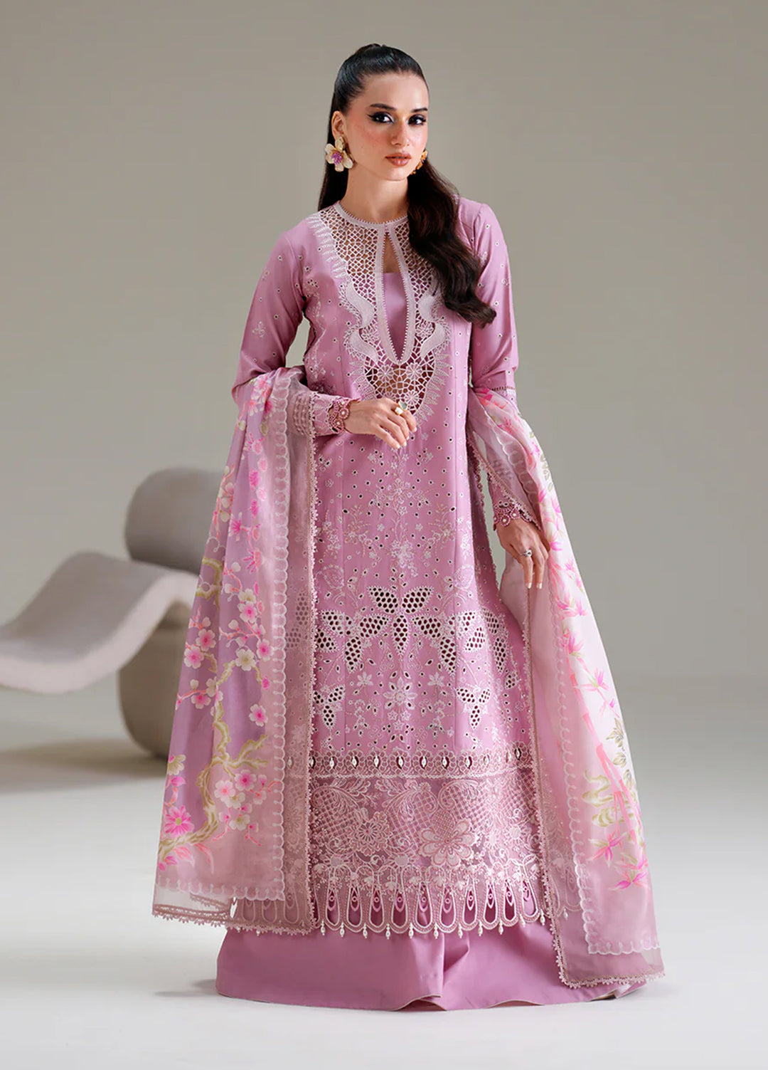 Amour by Bin Ilyas Unstitched Embroidered Lawn 3 Piece Suit BI26ULA 181B - Festive Collection