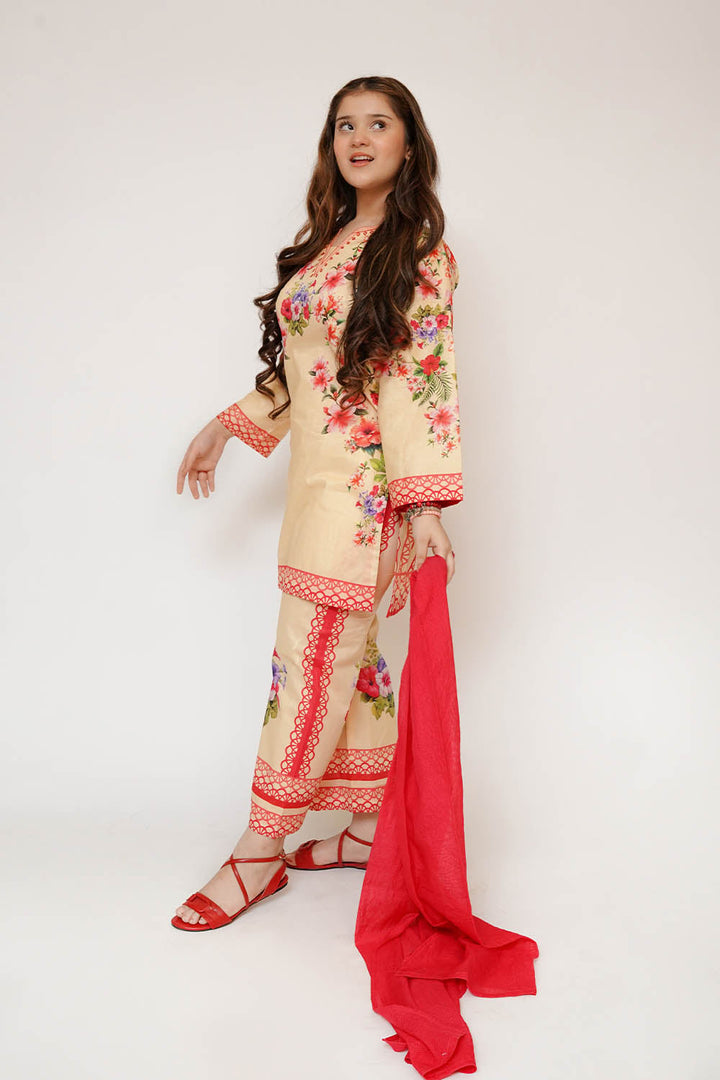 Senorita Girls RTW Printed Lawn Cotton 3 Piece Suit GAD-03475 Eid Collection
