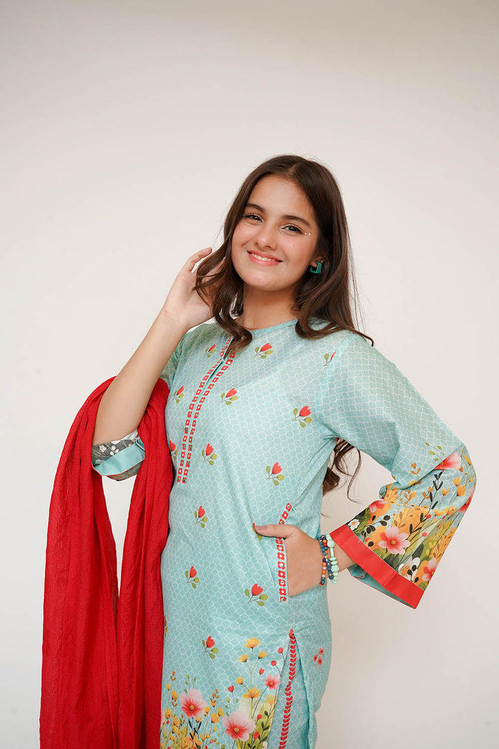 Senorita Girls RTW Printed Lawn Cotton 3 Piece Suit GAD-03474 - Festive Collection
