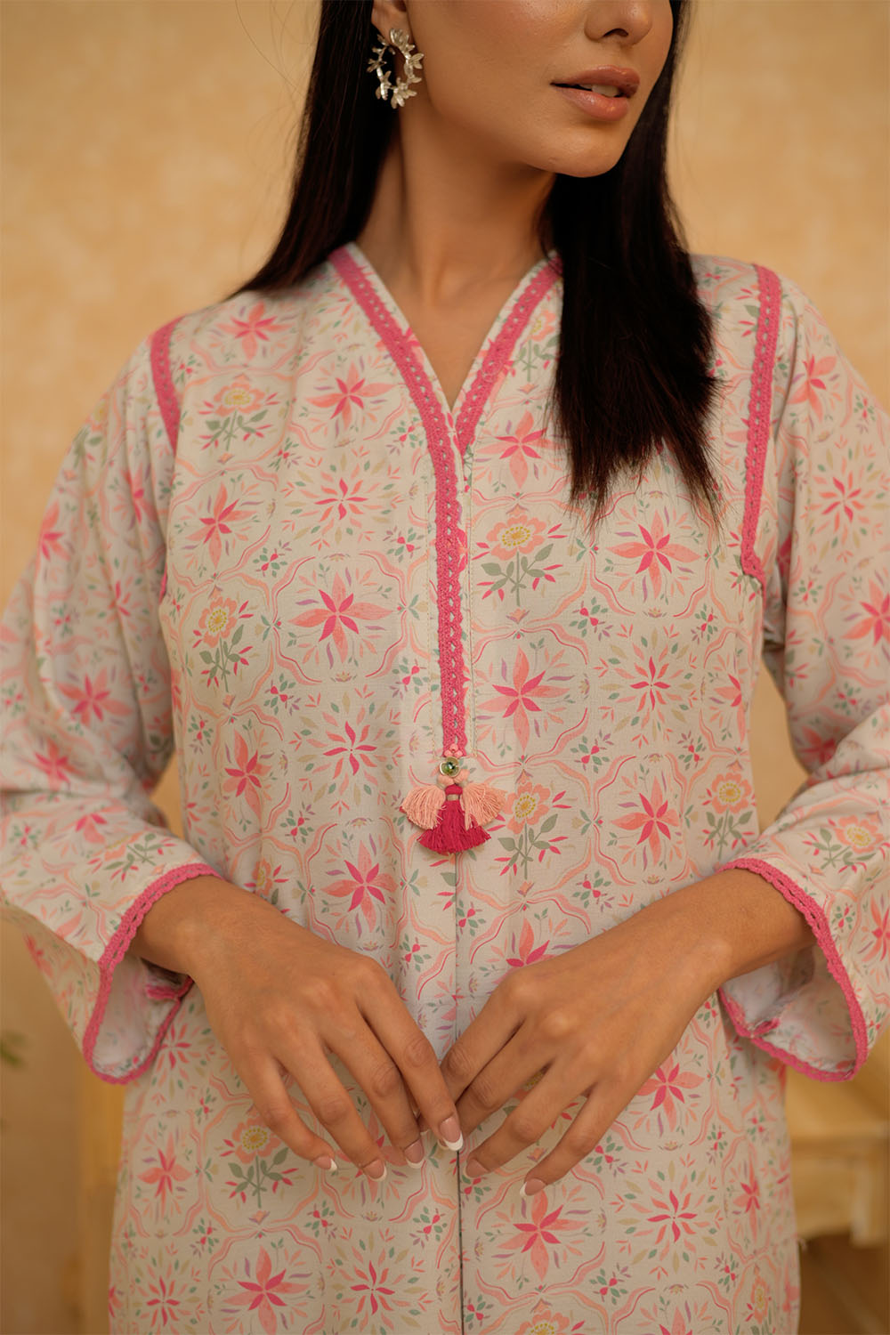 Senorita Women RTW Women Light Green and Multicolor Casual 2 Piece Suit Polyester Lawn Printed LAC-02937 - Summer Collection