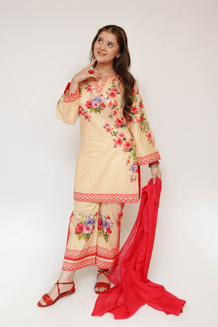 Senorita Girls RTW Printed Lawn Cotton 3 Piece Suit GAD-03475 Eid Collection