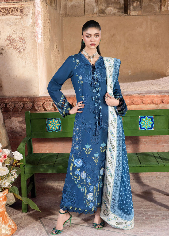 Bloom by Saira Shakira Unstitched Embroidered Lawn 3 Piece Suit SSR26ULB LILY-02B - Eid Collection