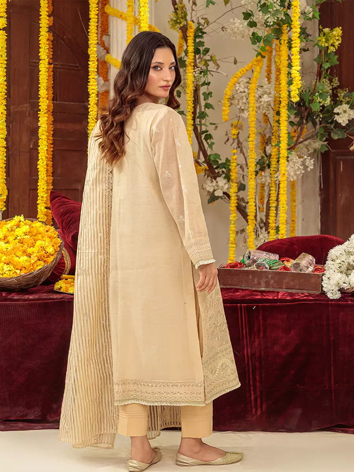 Salitex Unstitched Embroidered Cotton Silk 3 Piece Suit SUNS7JI057UT - Festive Collection