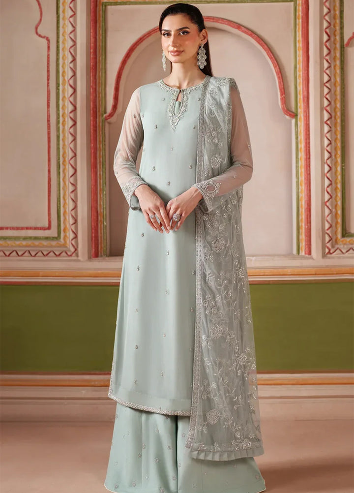 Falesia by Zarif Embroidered Net Suits Unstitched 3 Piece ZR25UF HF-05 Dinaar - Formals Collection