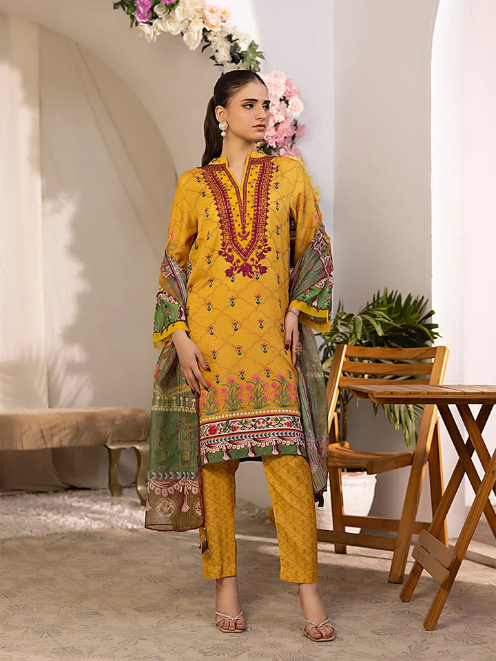 Salitex Women Embroidered Dobby 3 Piece Suit SPL3PEC041 - Summer Collection