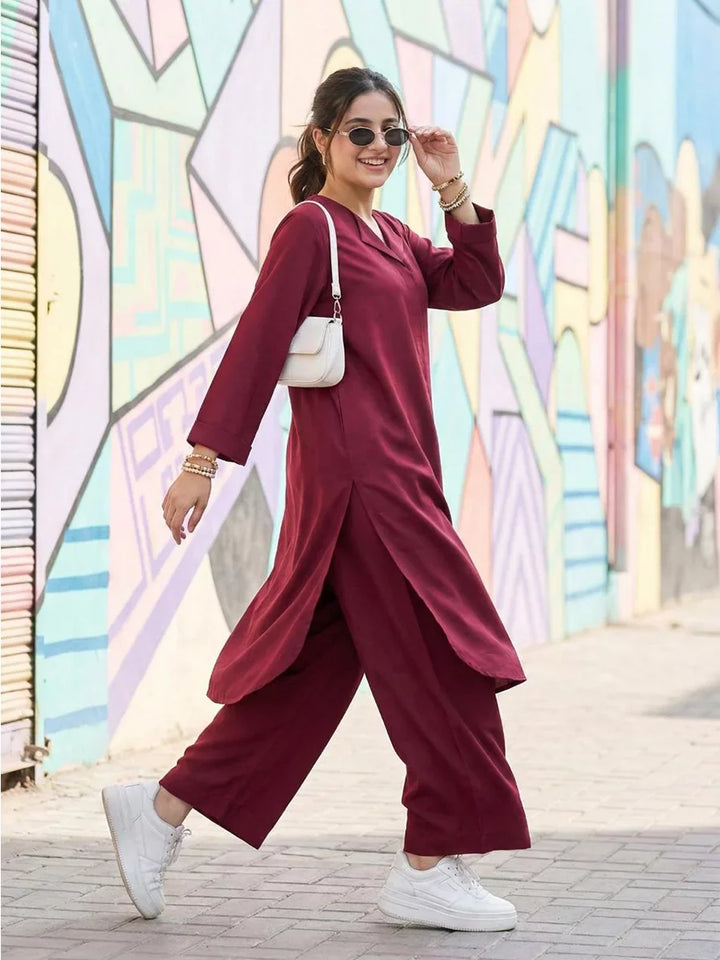 Salitex Women Solids Crepe 2 Piece Suit SS25PBC700 - Summer Collection