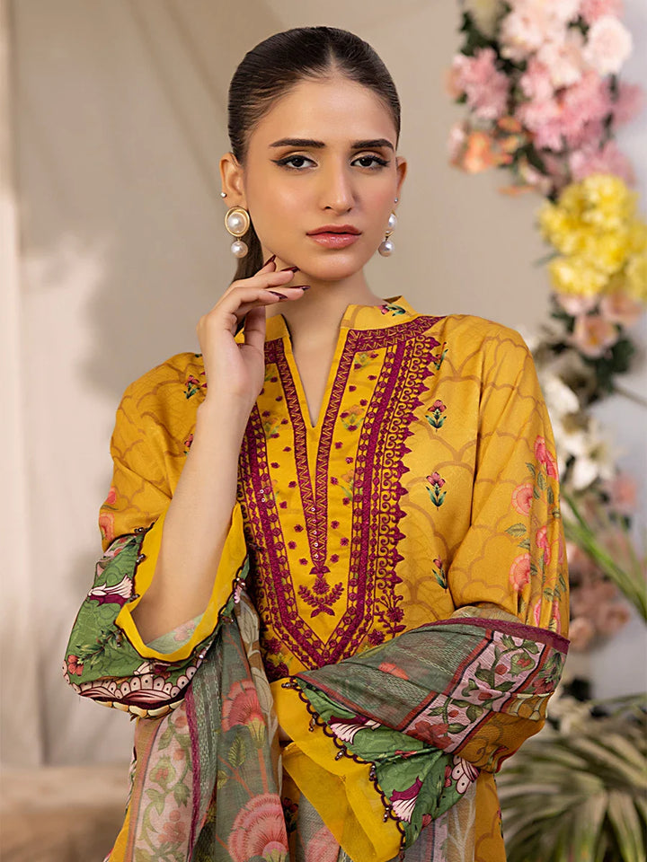 Salitex Women Embroidered Dobby 3 Piece Suit SPL3PEC041 - Summer Collection