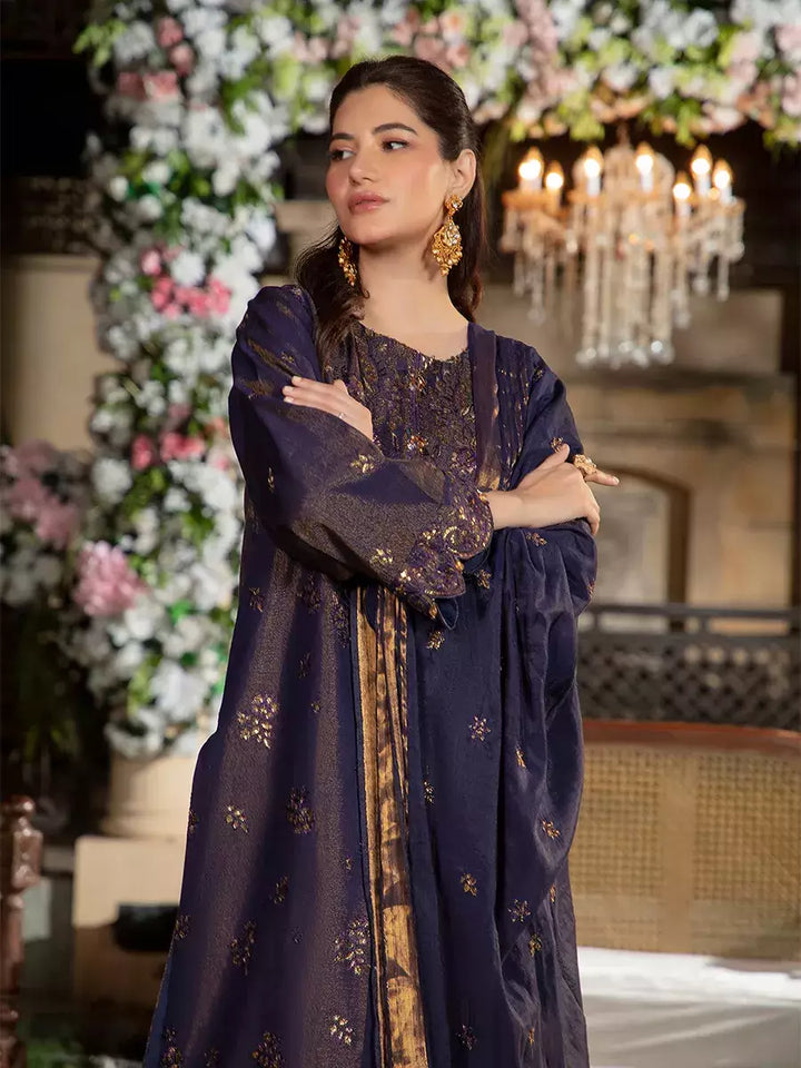 Jashn e Noor by Salitex Unstitched Embroidered 3 Piece Khaddi Net SUNW7NO084 - Summer Collection