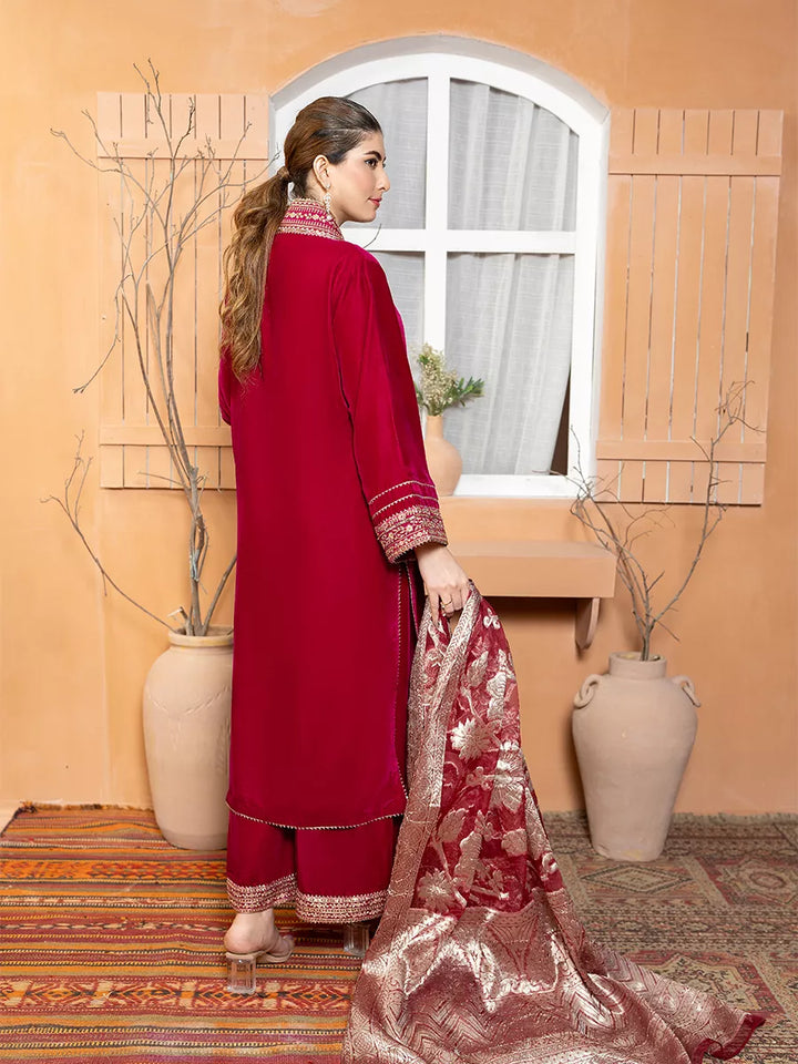 Salitex Women Embroidered Velvet 3 Piece Suit WP7L3PEF482 - Winter Collection