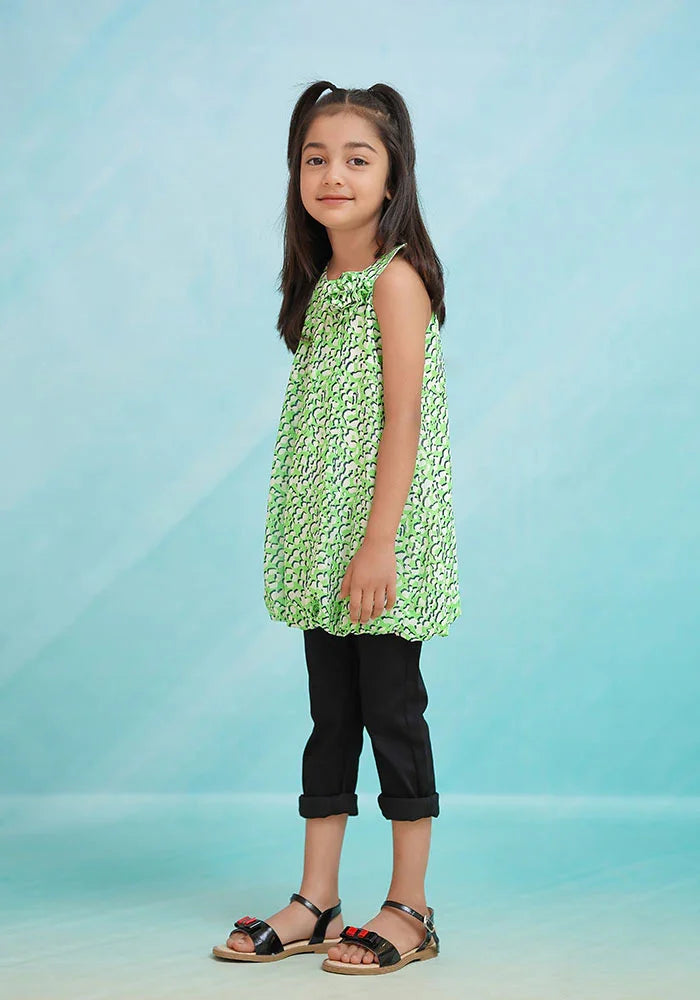 Ochre RTW Printed Chiffon Printed Top Girls 1 Piece OWT-502 - Summer Collection