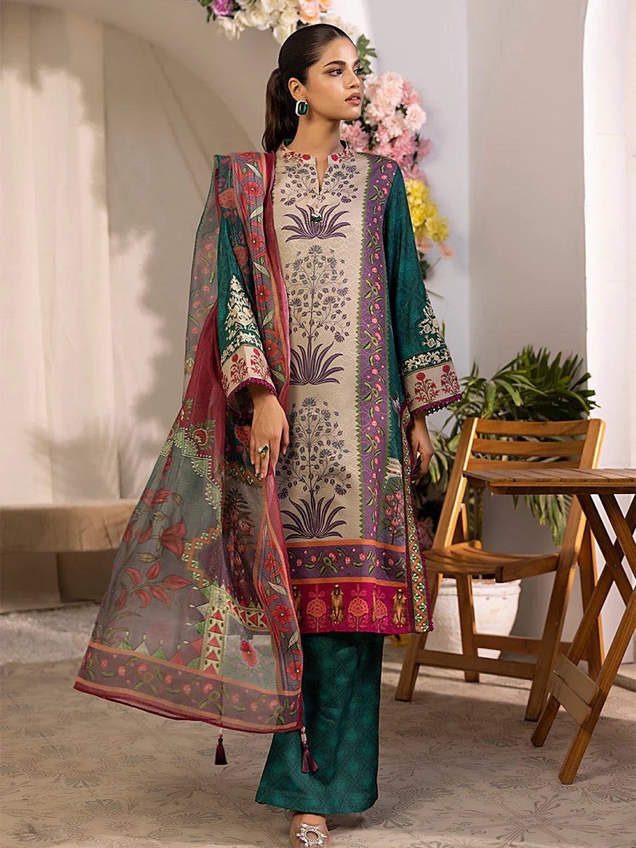 Salitex Women Embroidered Dobby 3 Piece Suit SPL3PEC042 - Summer Collection