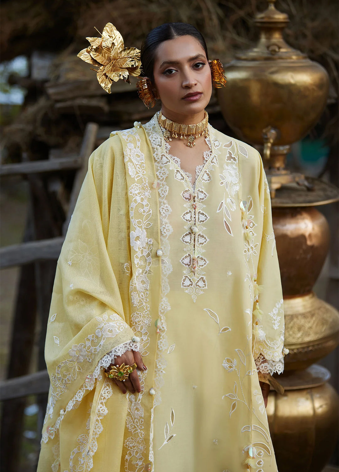 Kashmee Legacy by Elan Unstitched Embroidered Lawn 3 Piece Suit EL26ULKL Noorai EL26-06B - Festive Collection