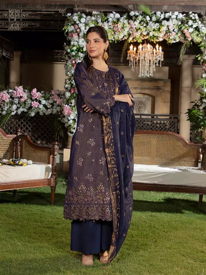 Jashn e Noor by Salitex Unstitched Embroidered 3 Piece Khaddi Net SUNW7NO084 - Summer Collection
