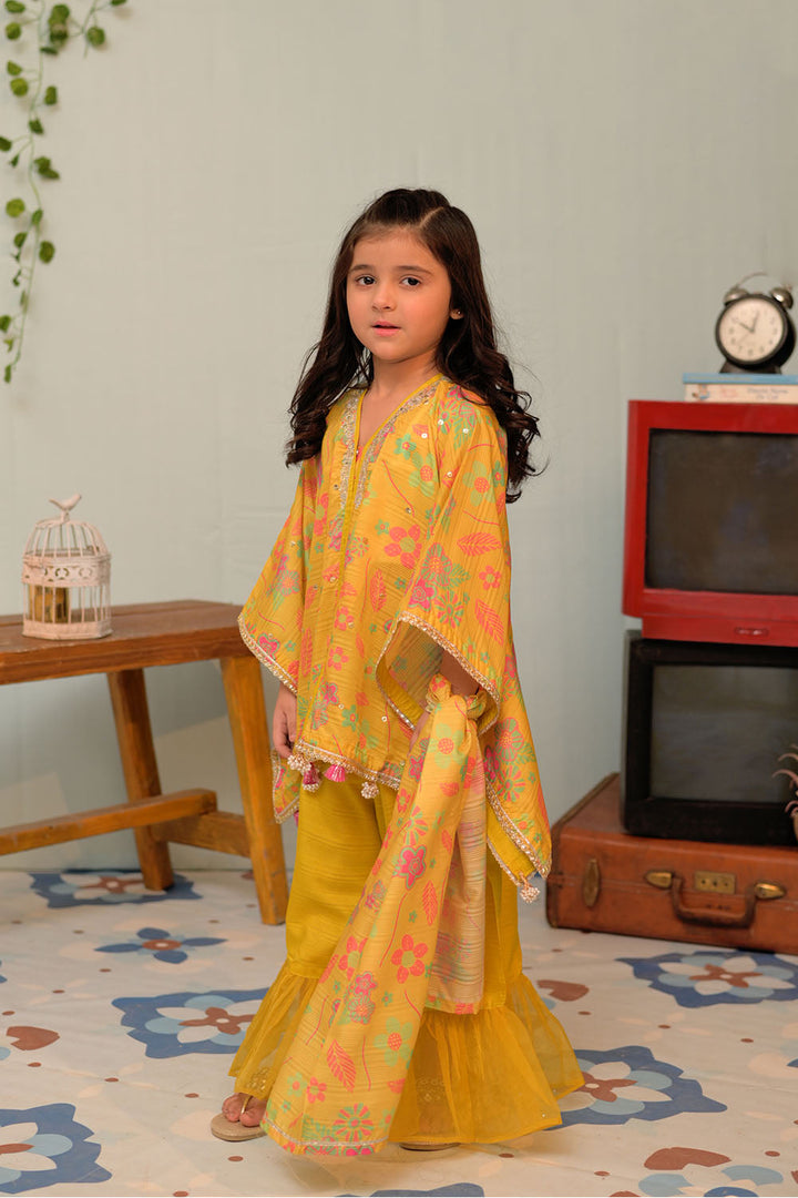 Senorita Girls RTW Printed Banarsi 3 Piece Suit KDD-02871 - Festive Collection