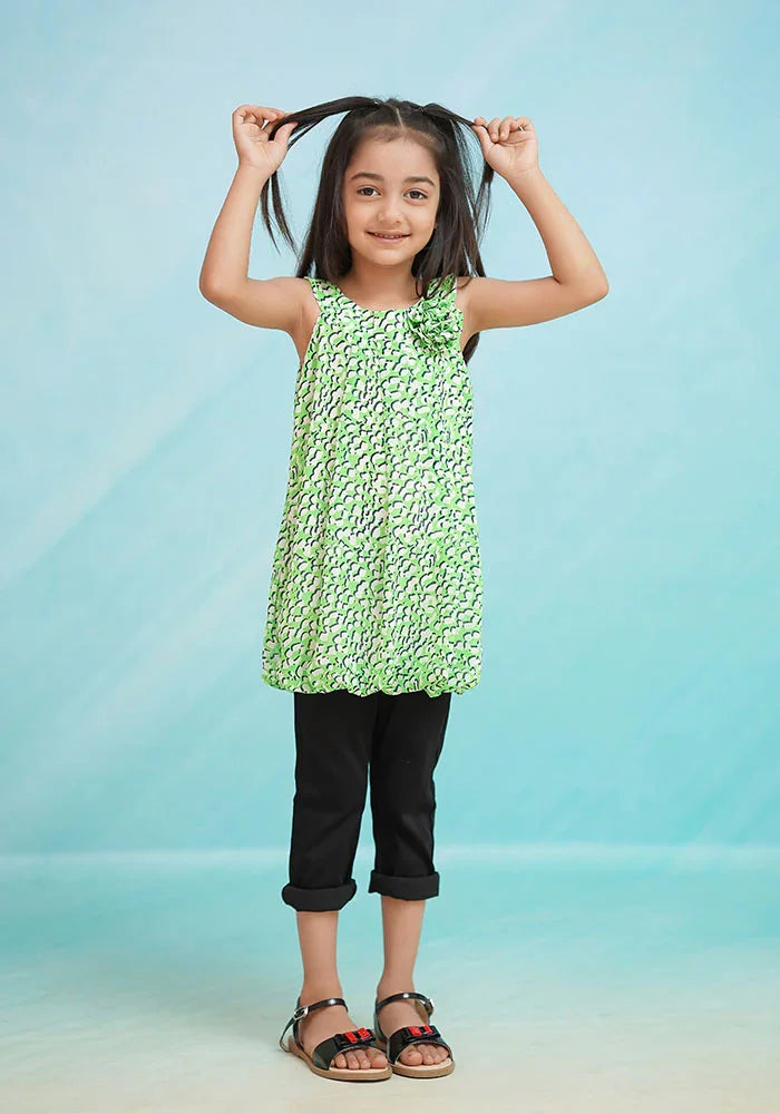 Ochre RTW Printed Chiffon Printed Top Girls 1 Piece OWT-502 - Summer Collection