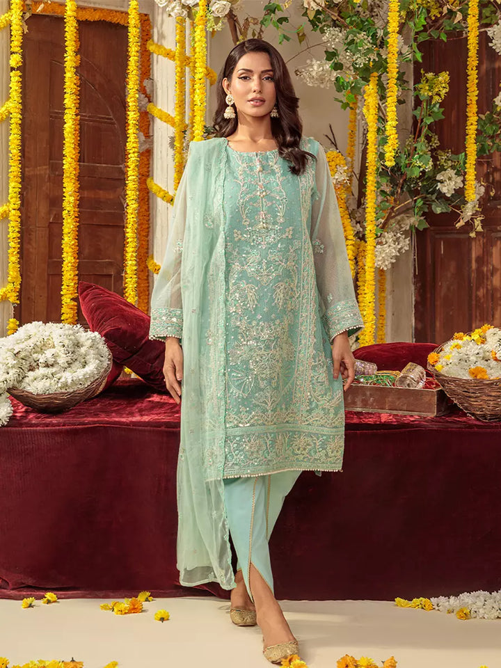 Salitex Unstitched Embroidered Net 3 Piece Suit SUNS7JI054UT - Festive Collection
