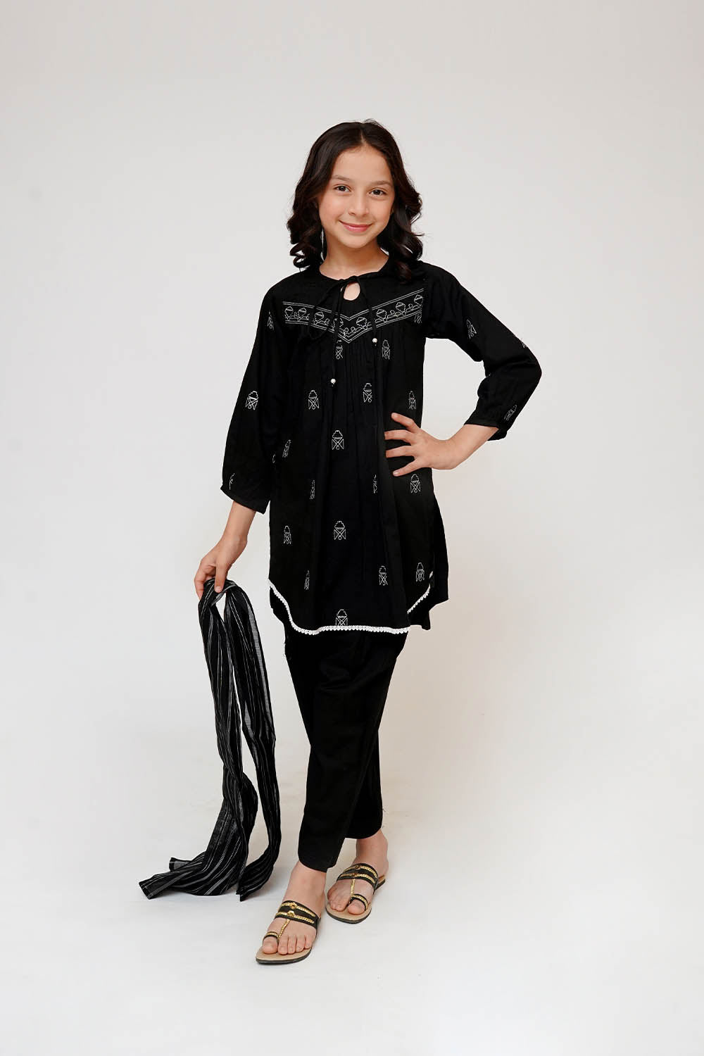 Senorita Girls RTW Embroidered Cotton 3 Piece Suit KAD-03429 Eid Collection