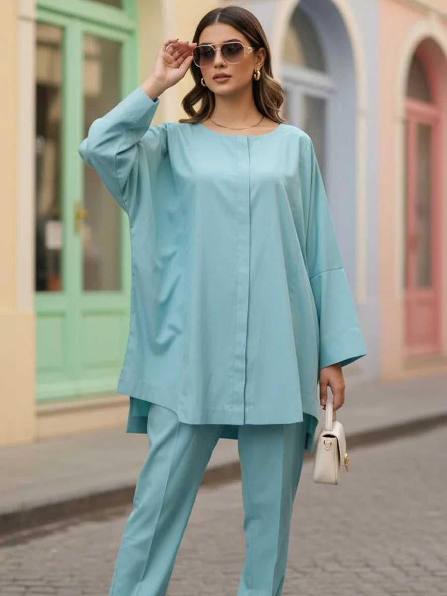 Salitex Women Solids Crepe 2 Piece Suit SS25PBC693 - Summer Collection