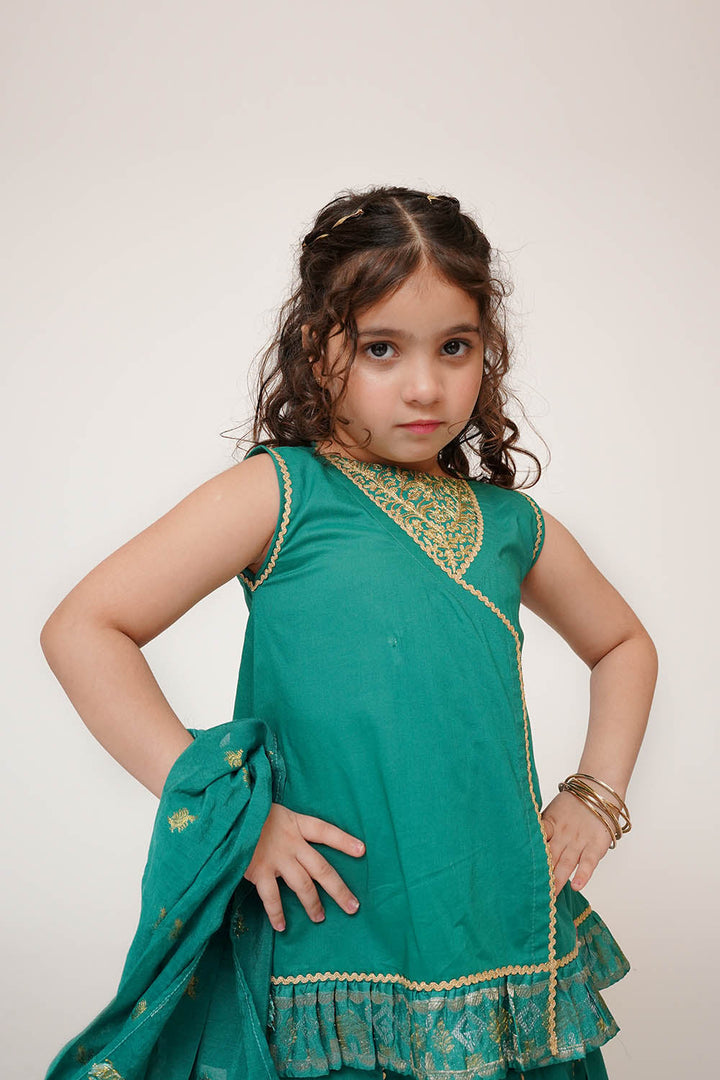 Senorita Kids RTW Embossed Cotton 3 Piece Suit KBD-03449 Eid Collection