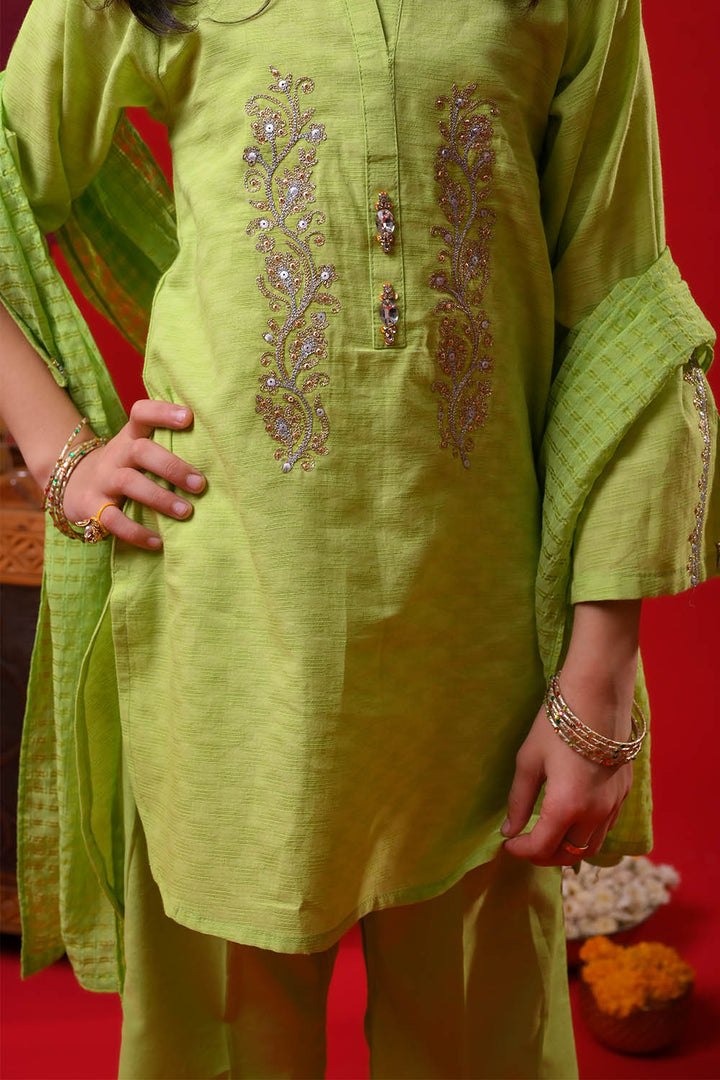 Senorita Kids RTW Embroidered Dobby Cotton 3 Piece Suit KBD-03370 Eid Collection
