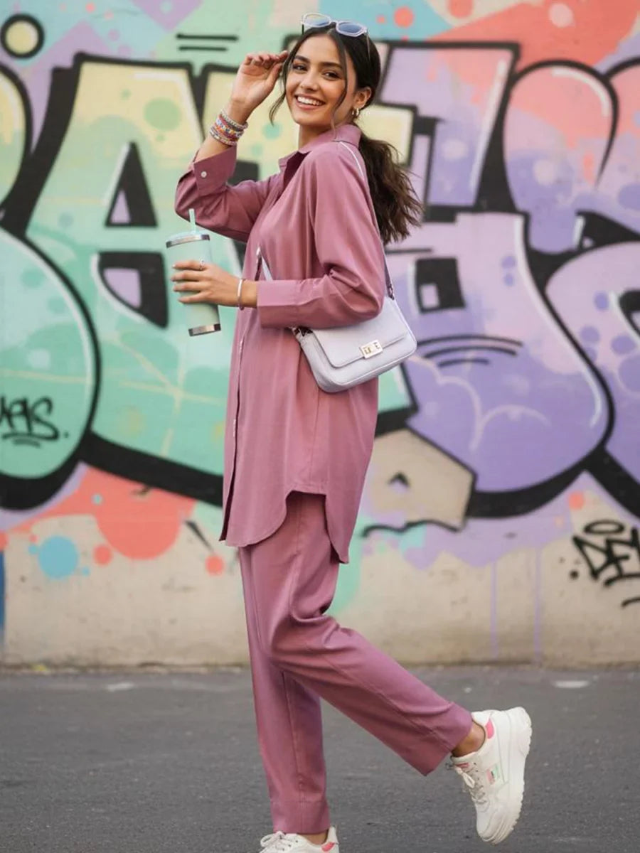 Salitex Women Solids Crepe 2 Piece Suit SS25PBC692 - Summer Collection