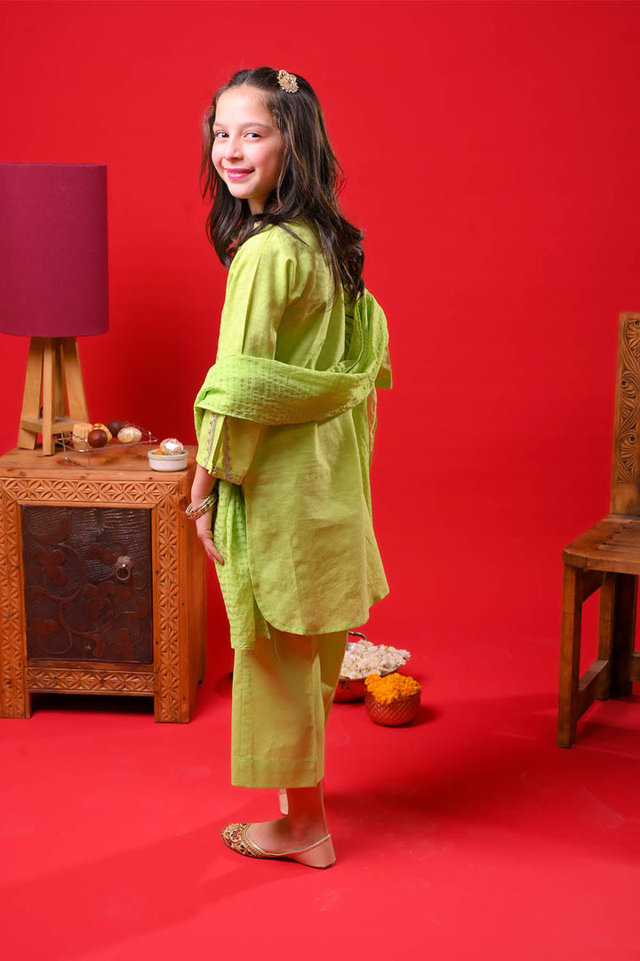 Senorita Kids RTW Embroidered Dobby Cotton 3 Piece Suit KBD-03370 Eid Collection