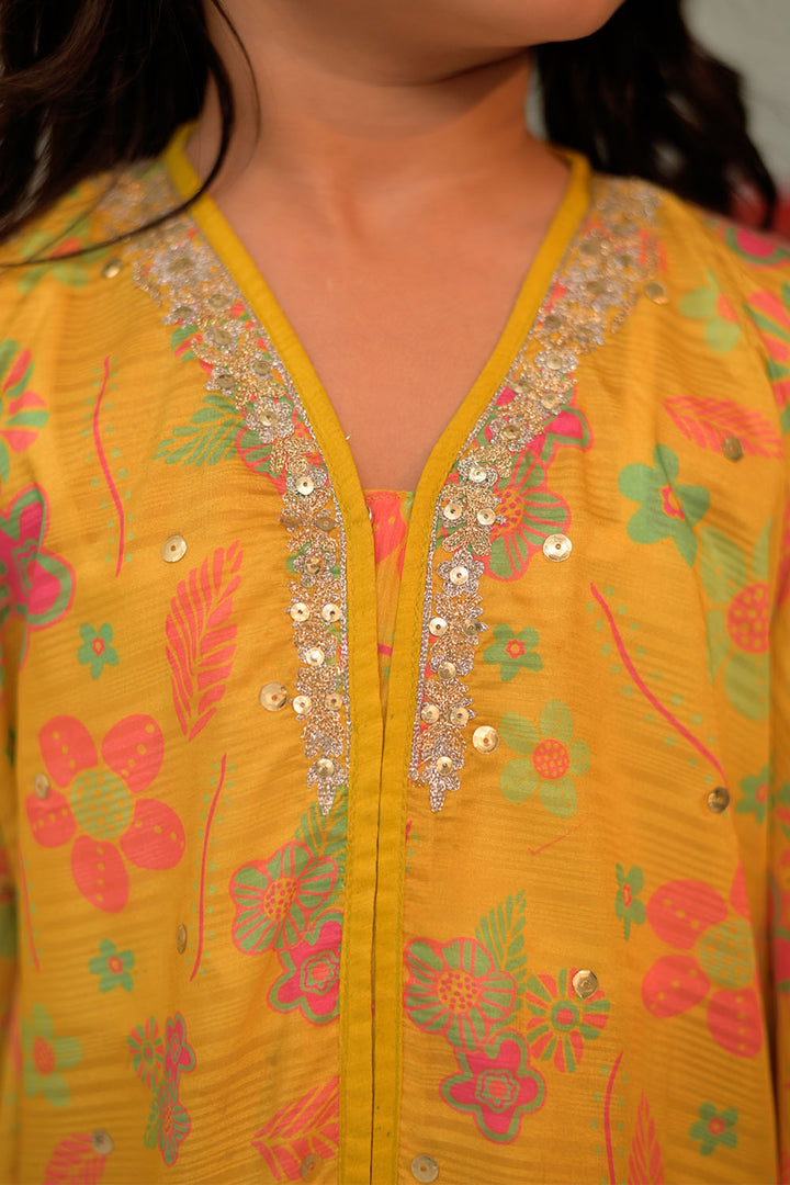 Senorita Girls RTW Printed Banarsi 3 Piece Suit KDD-02871 - Festive Collection