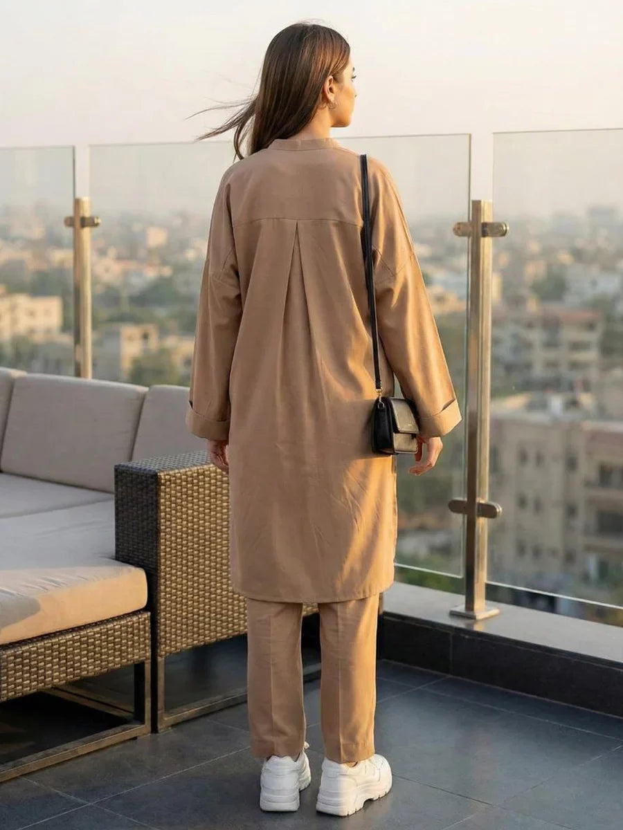 Salitex Women Solids Crepe 2 Piece Suit SS25PBC691-A - Summer Collection