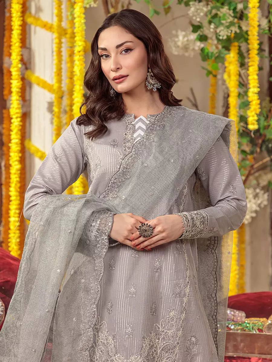 Salitex Unstitched Embroidered Cotton Silk 3 Piece Suit SUNS7JI049UT - Festive Collection