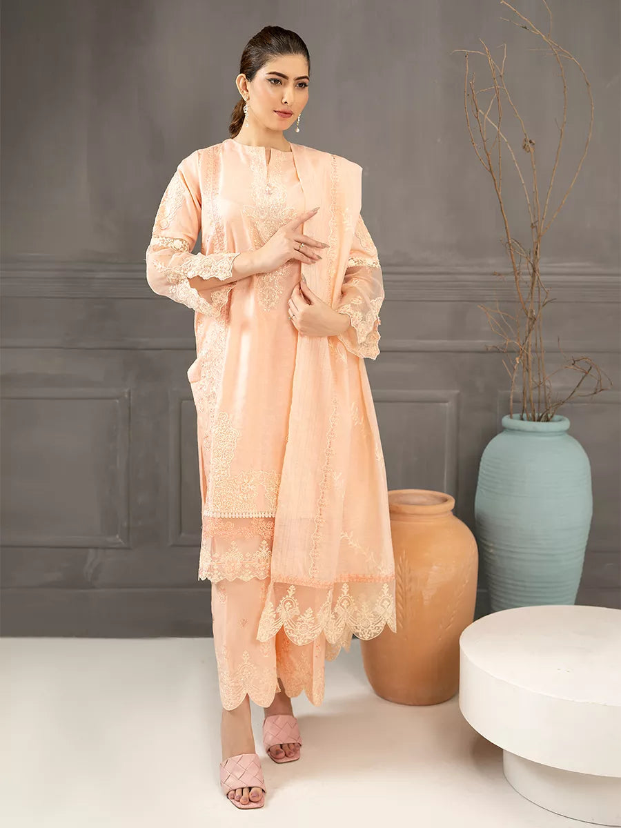 Salitex Women Embroidered Self Jacquard 3 Piece Suit SPL3PELP052 - Summer Collection