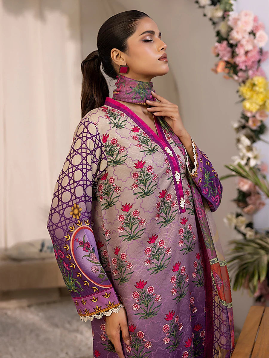Salitex Women Embroidered Dobby 3 Piece Suit SPL3PEC045 - Summer Collection