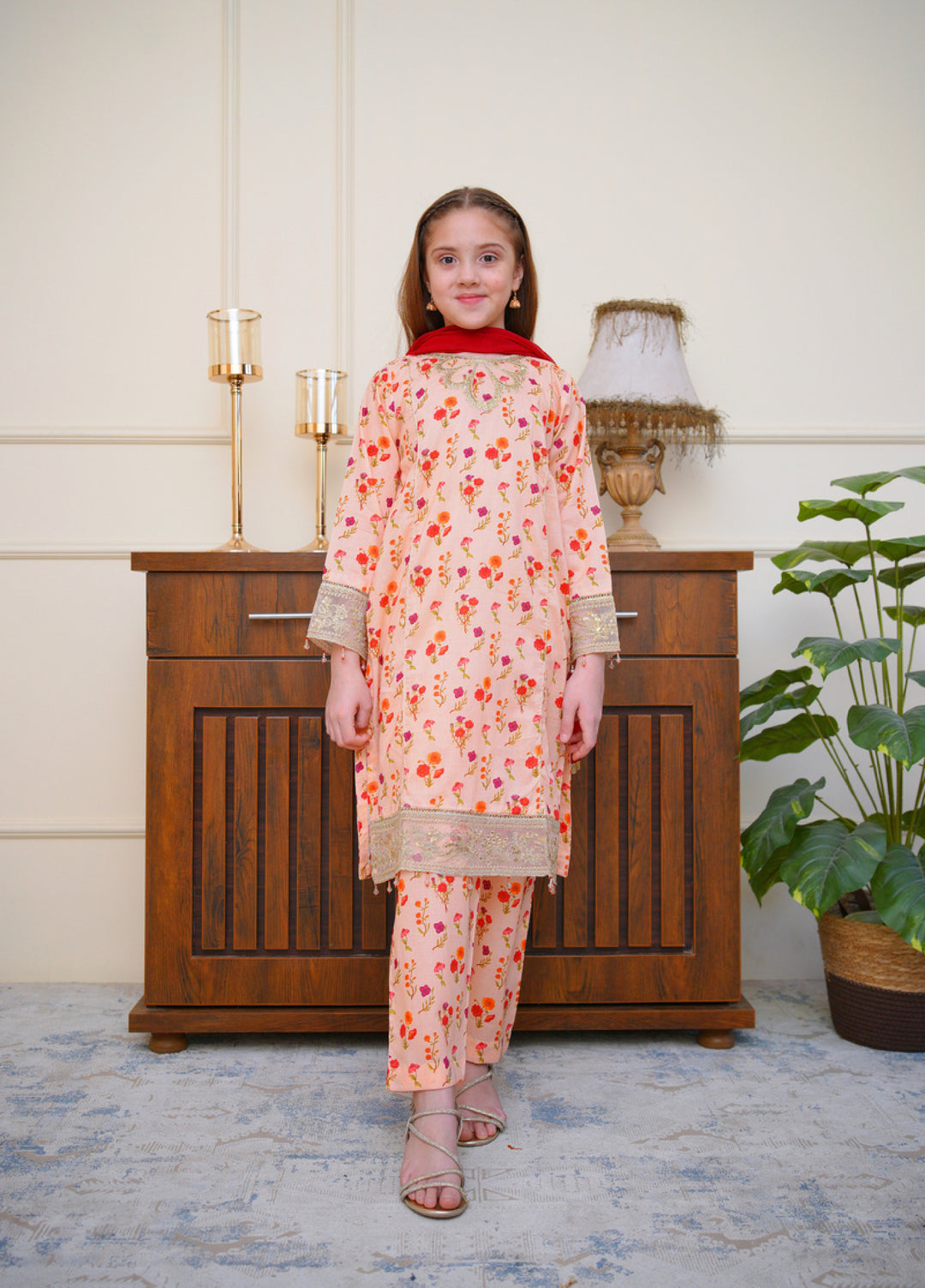 Shanzey Girls RTW Embroidered Lawn 3 Piece Suit SZ26PL SHK-6801 - Casual Collection