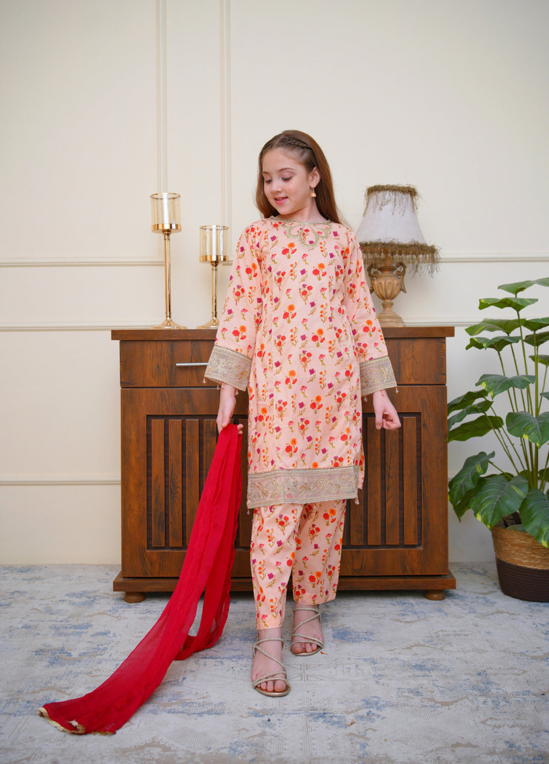 Shanzey Girls RTW Embroidered Lawn 3 Piece Suit SZ26PL SHK-6801 - Casual Collection