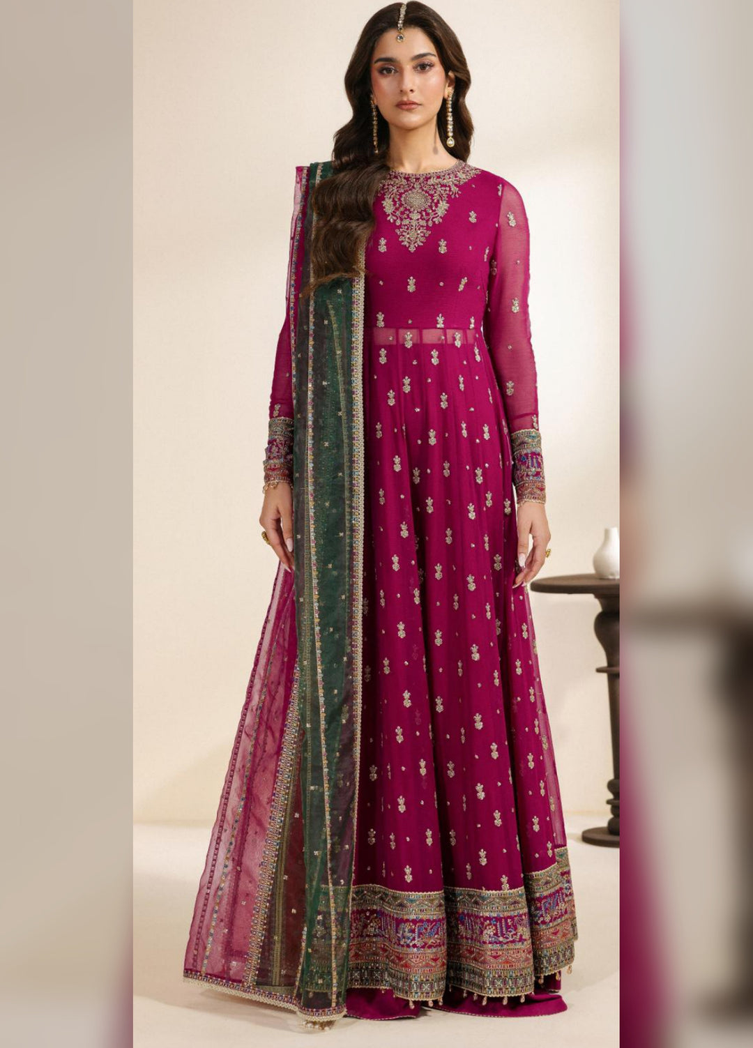 Meraki by Zarif Unstitched Embroidered Chiffon 3 Piece Suit ZR26UCM SARSAR 01 - Festive Collection