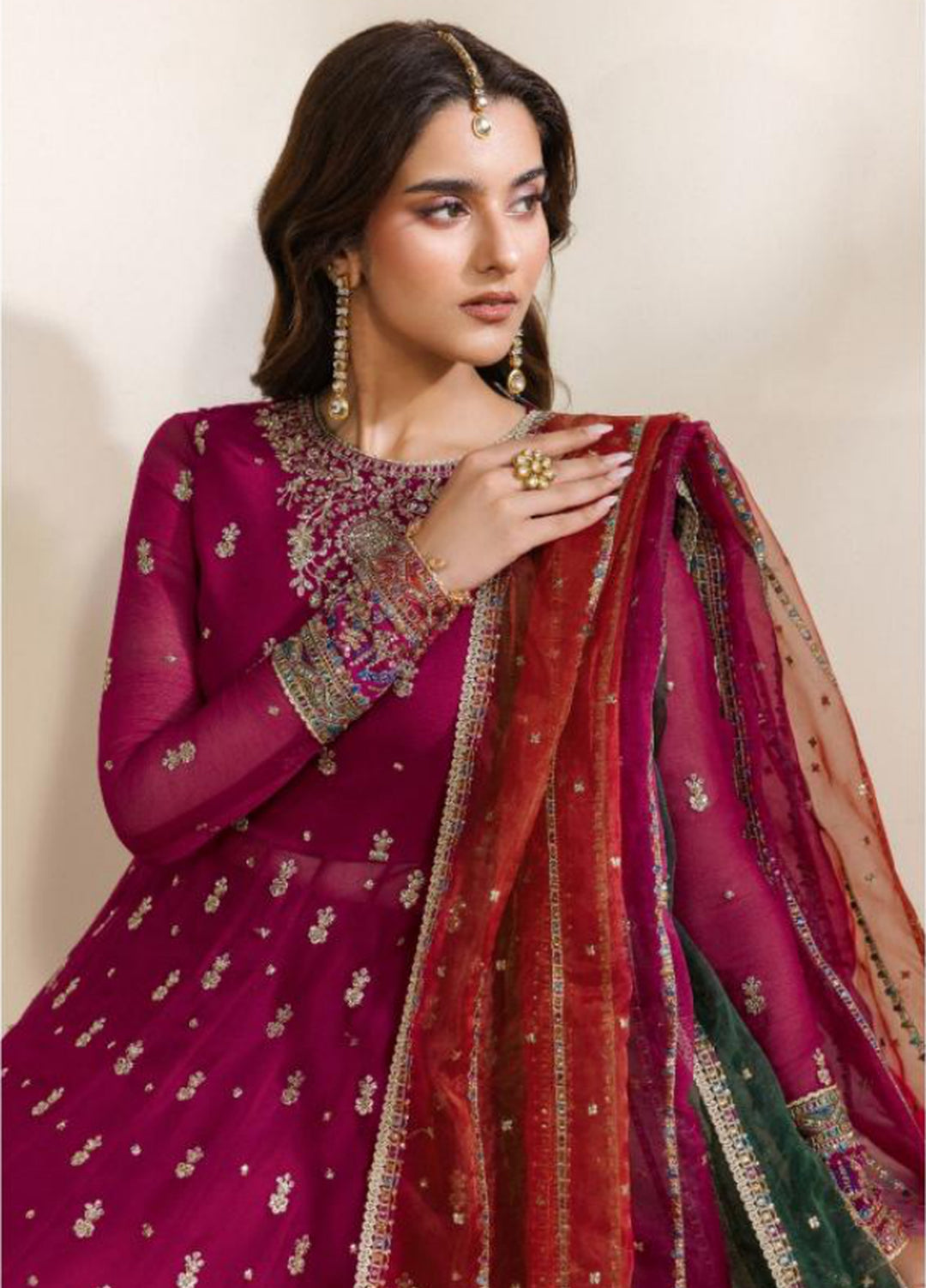 Meraki by Zarif Unstitched Embroidered Chiffon 3 Piece Suit ZR26UCM SARSAR 01 - Festive Collection