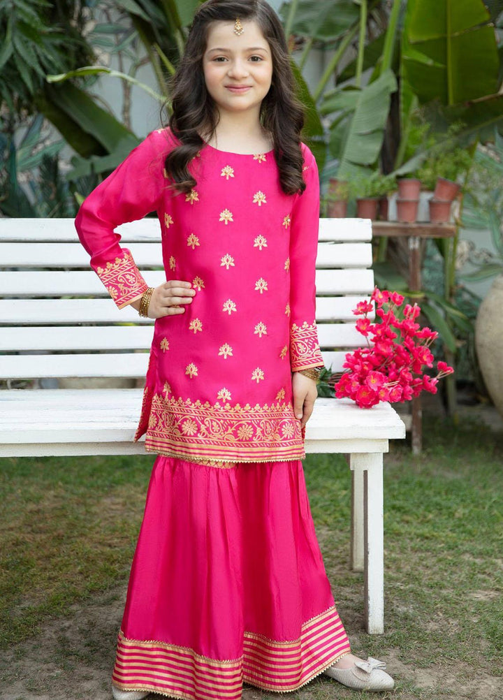 Garnet Clothing Viscose Fancy 2 Piece Suit for Girls -  ROSE MESH