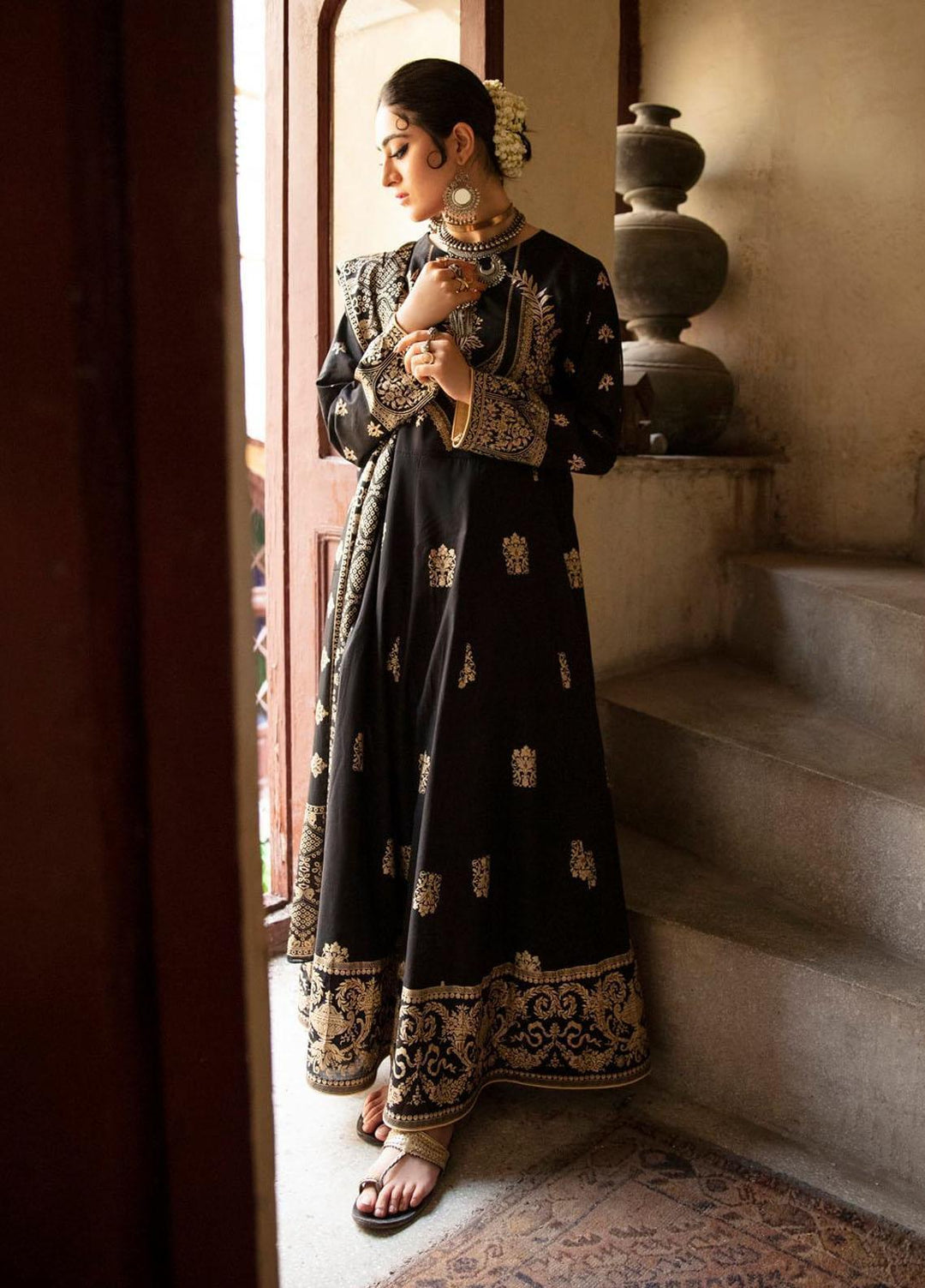 Garnet Clothing Pret Luxury Pret Screen Printed Lawn Frock CHAAND