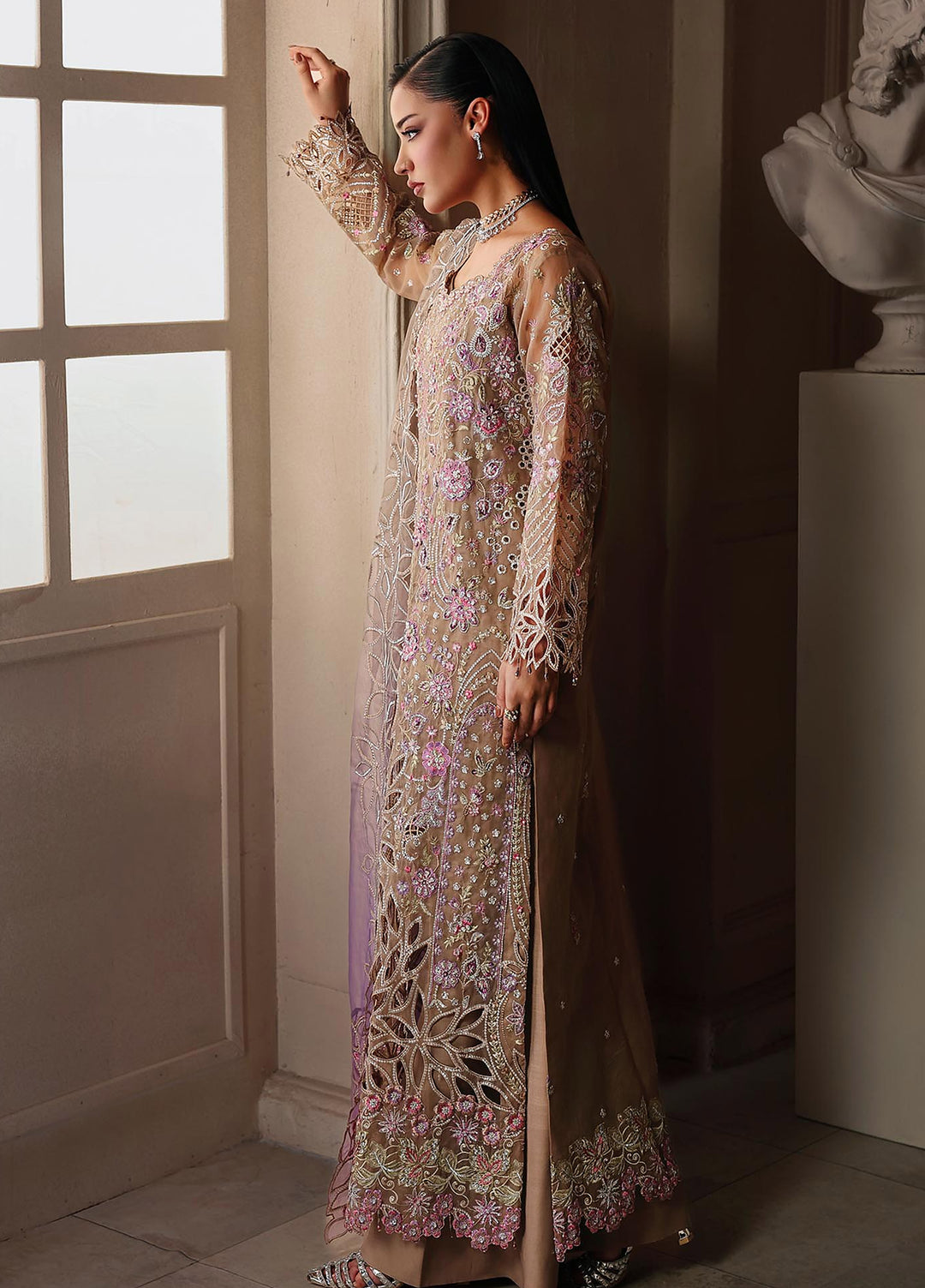 Sage by Rajbari Unstitched Embroidered Organza 4 Piece Suit RB26SW Vesper 01 - Wedding Collection