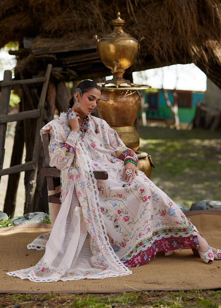 Kashmee Legacy by Elan Unstitched Embroidered Slub Lawn 3 Piece Suit EL26ULKL Sozraag EL26-03A - Festive Collection