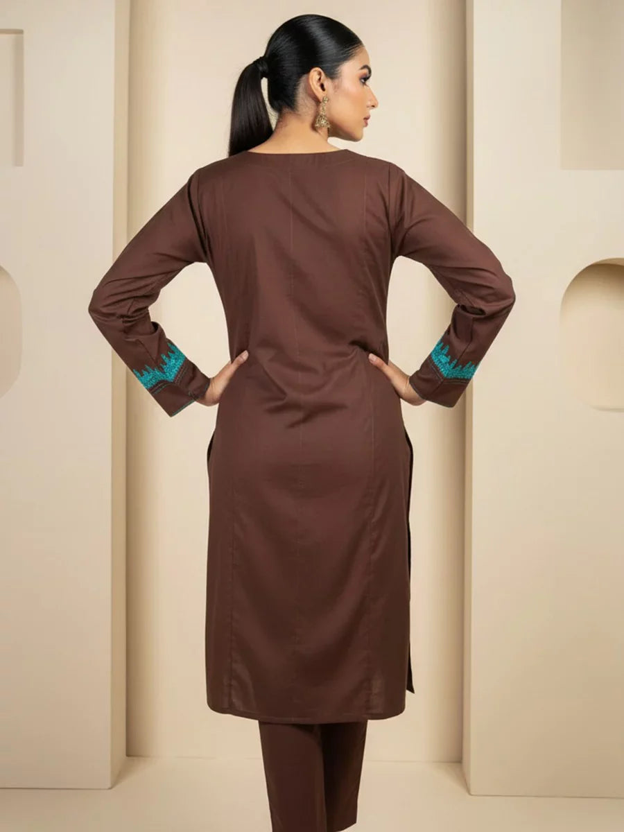 Salitex Women Embroidered Cambric 2 Piece Suit SPW6BSE150-A - Winter Collection