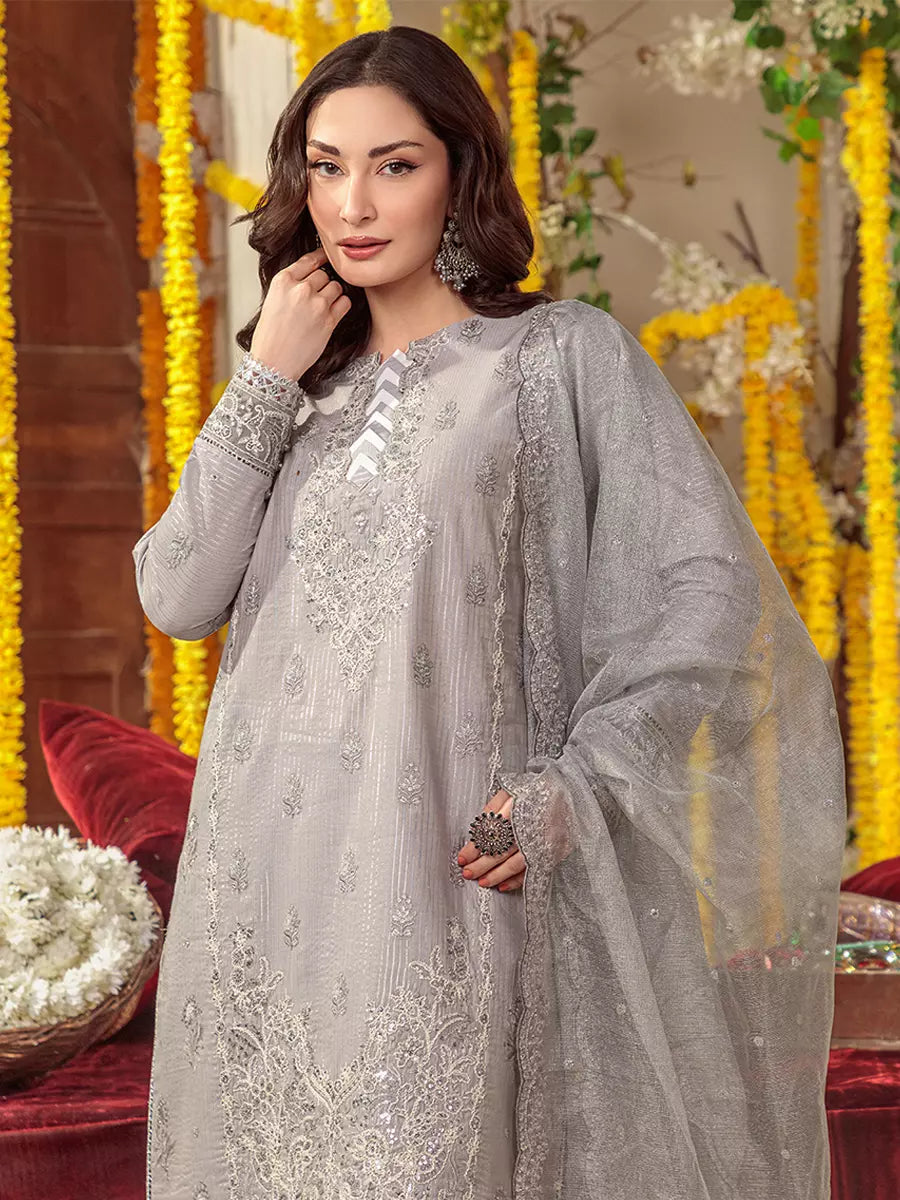 Salitex Unstitched Embroidered Cotton Silk 3 Piece Suit SUNS7JI049UT - Festive Collection