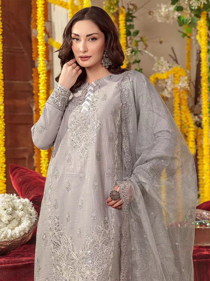 Salitex Unstitched Embroidered Cotton Silk 3 Piece Suit SUNS7JI049UT - Festive Collection