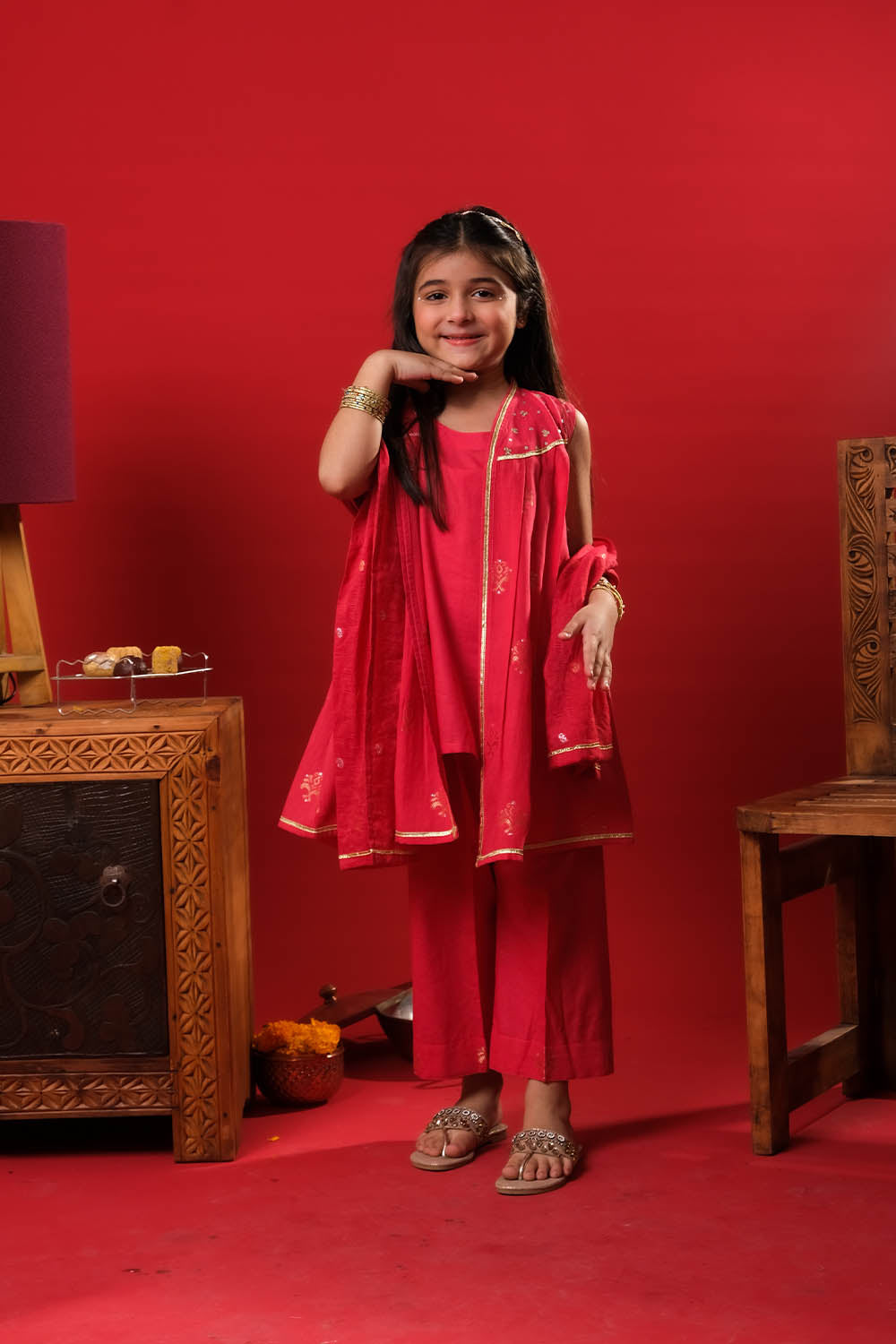 Senorita Girls RTW Embroidered Cotton 3 Piece Suit KBD-03327 Eid Collection