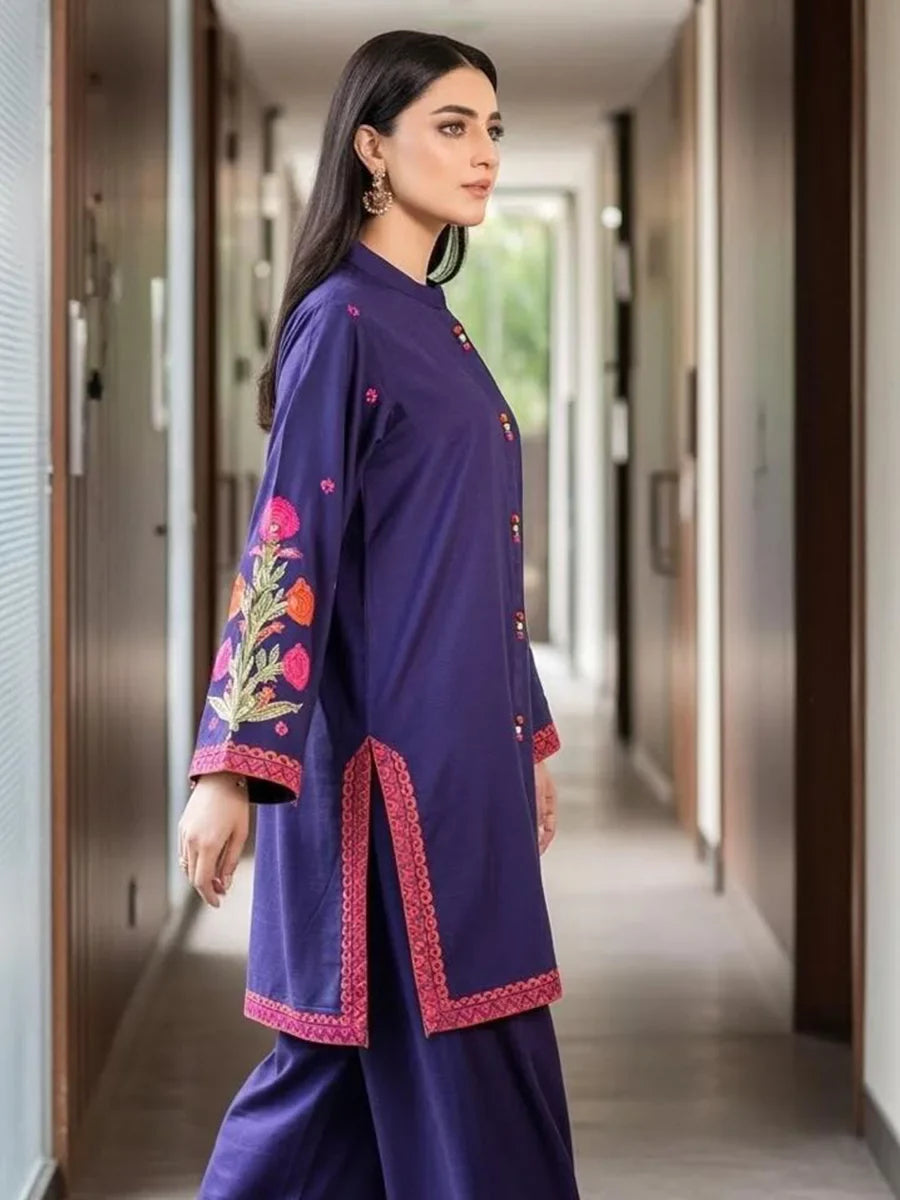 Salitex Women Embroidered Khaddar 2 Piece Suit SPW6BSE142 - Winter Collection