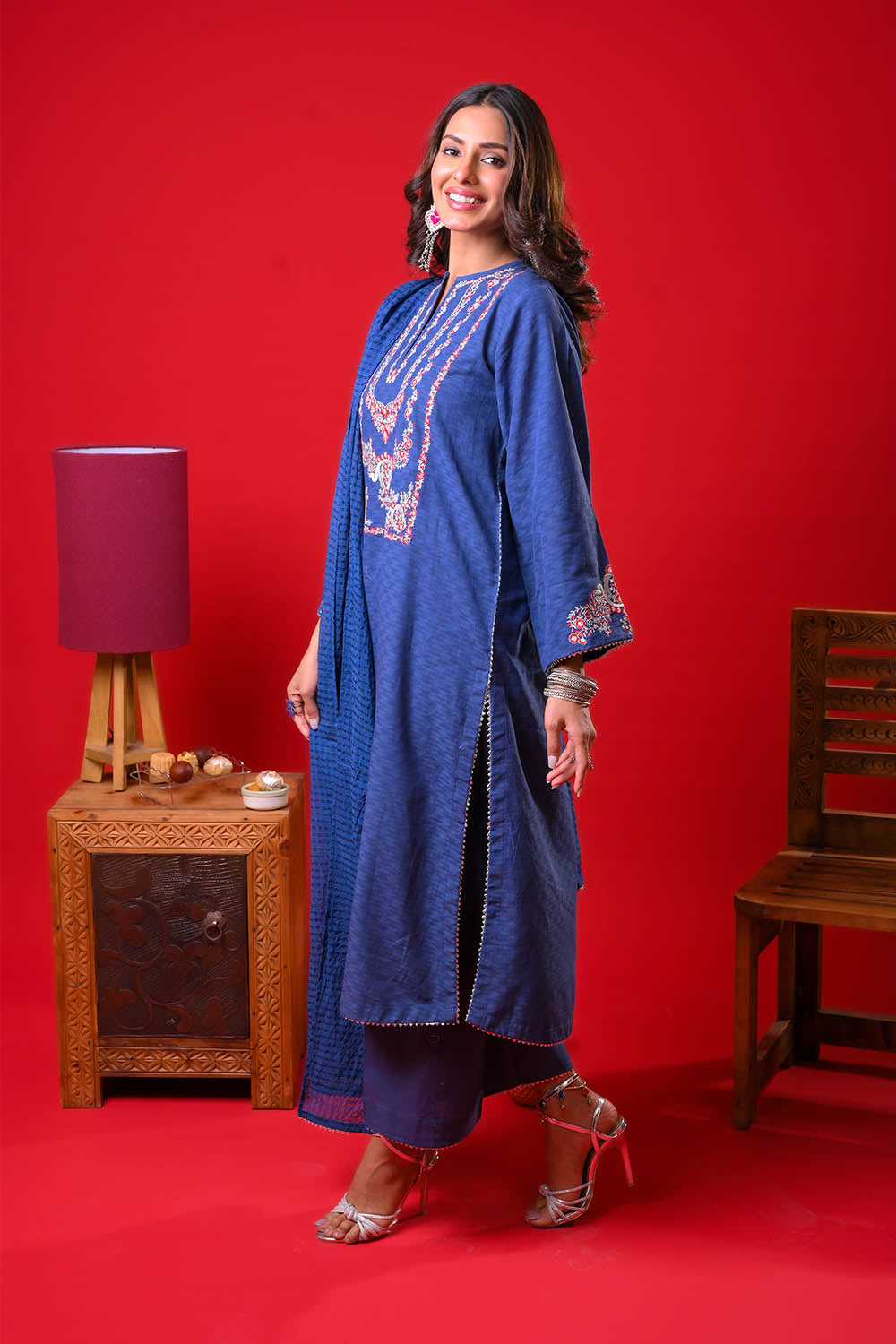 Senorita Women RTW Embroidered Dobby Cotton 3 Piece Suit LBD-03376 Eid Collection