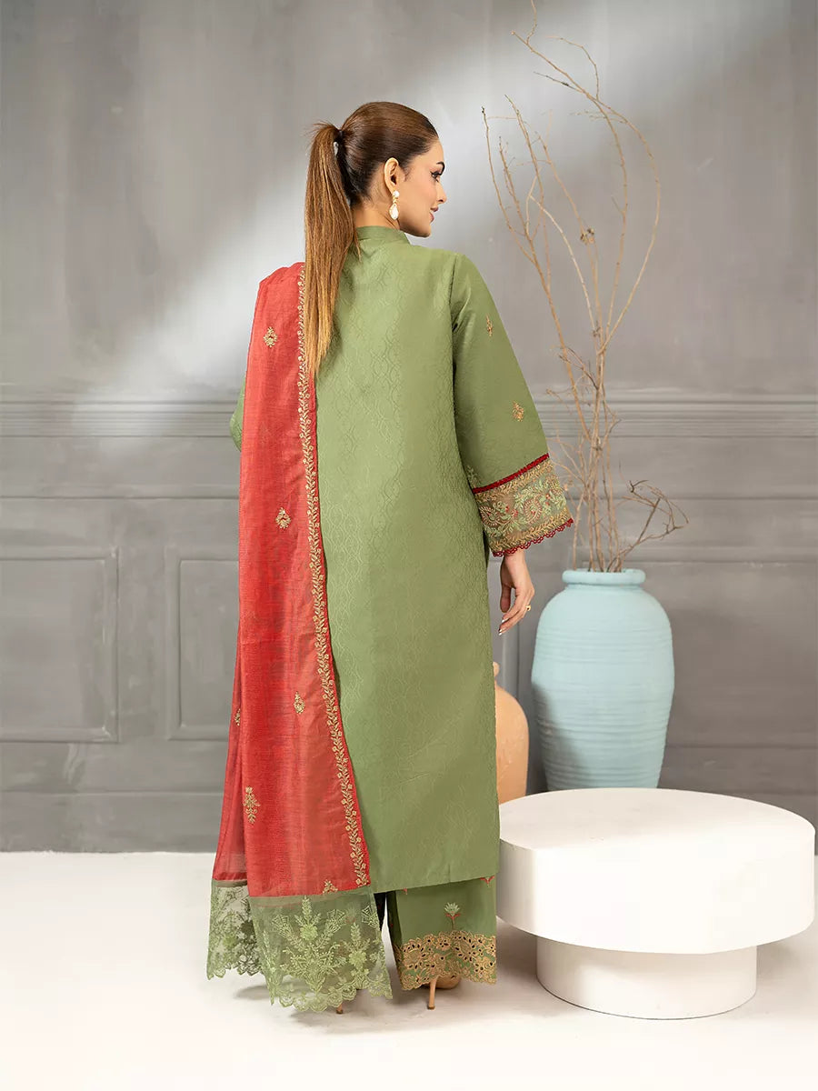 Salitex Women Embroidered Jacquard 3 Piece Suit SPL3PELP055 - Summer Collection
