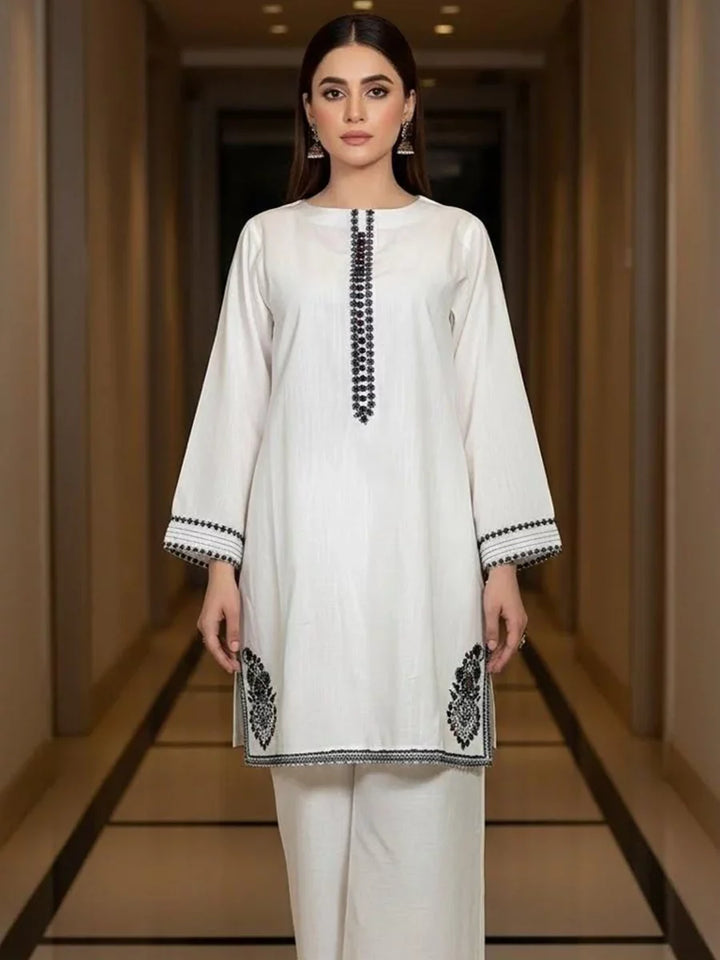 Salitex Women Embroidered Cross Hatch 2 Piece Suit SPW6BSE143 - Winter Collection