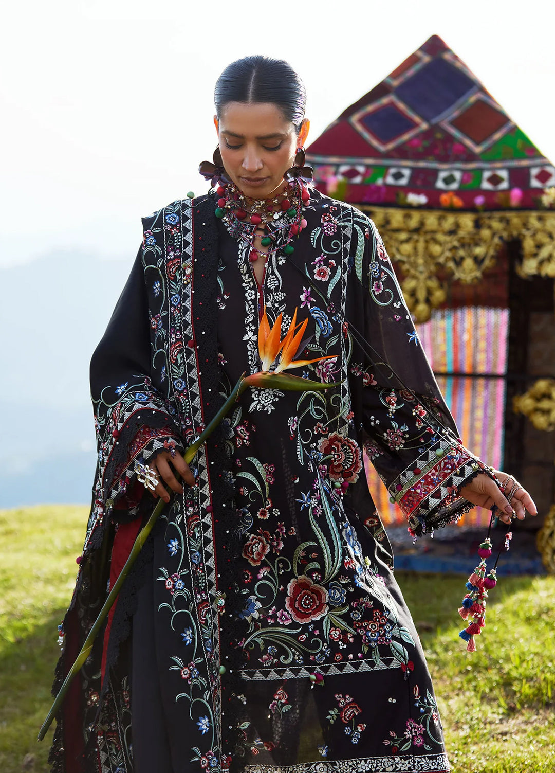 Kashmee Legacy by Elan Unstitched Embroidered Lawn 3 Piece Suit EL26ULKL Zabar EL26-01A - Festive Collection